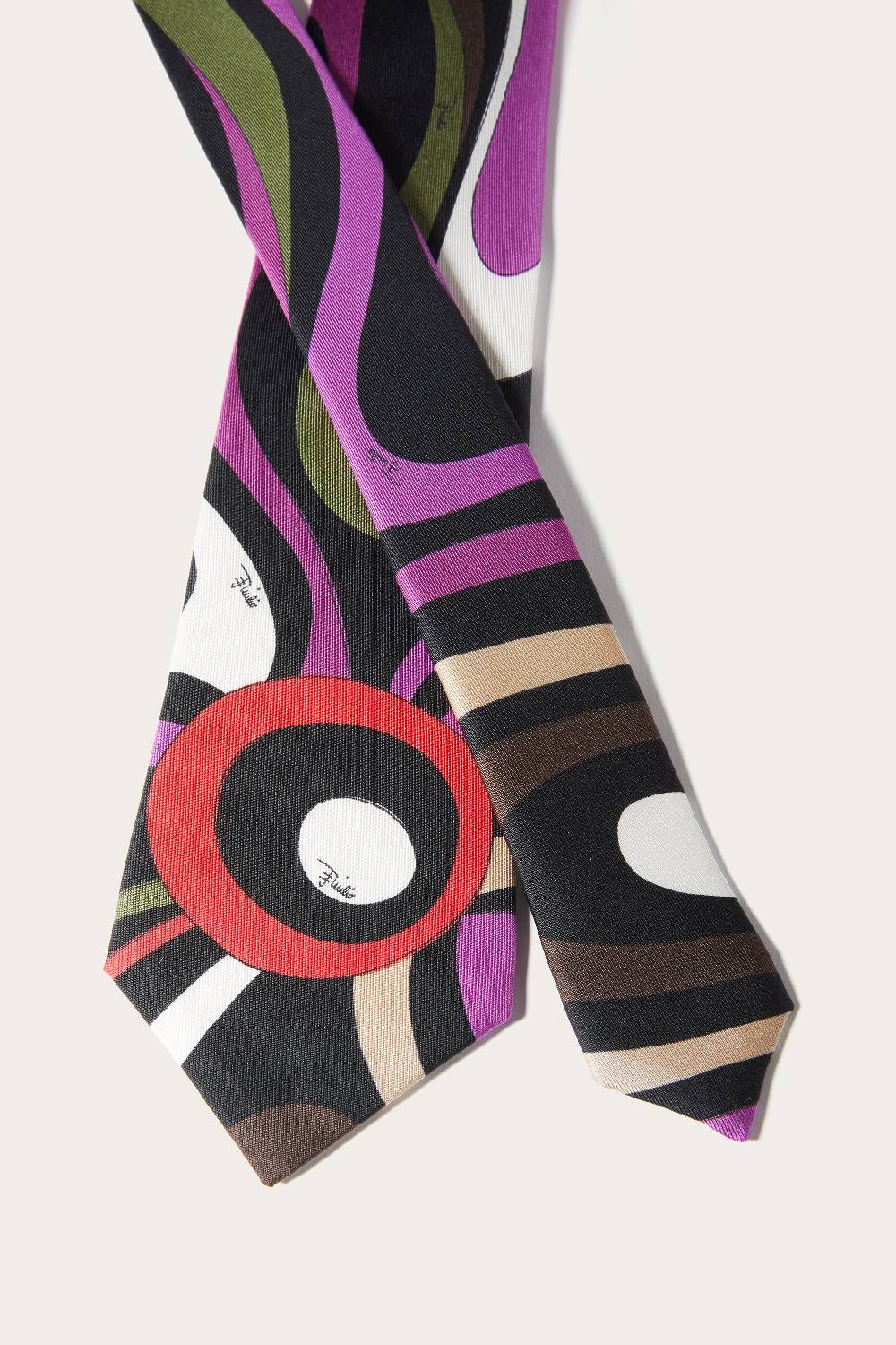 Pucci Cravatta in seta con stampa Marmo Sconto
