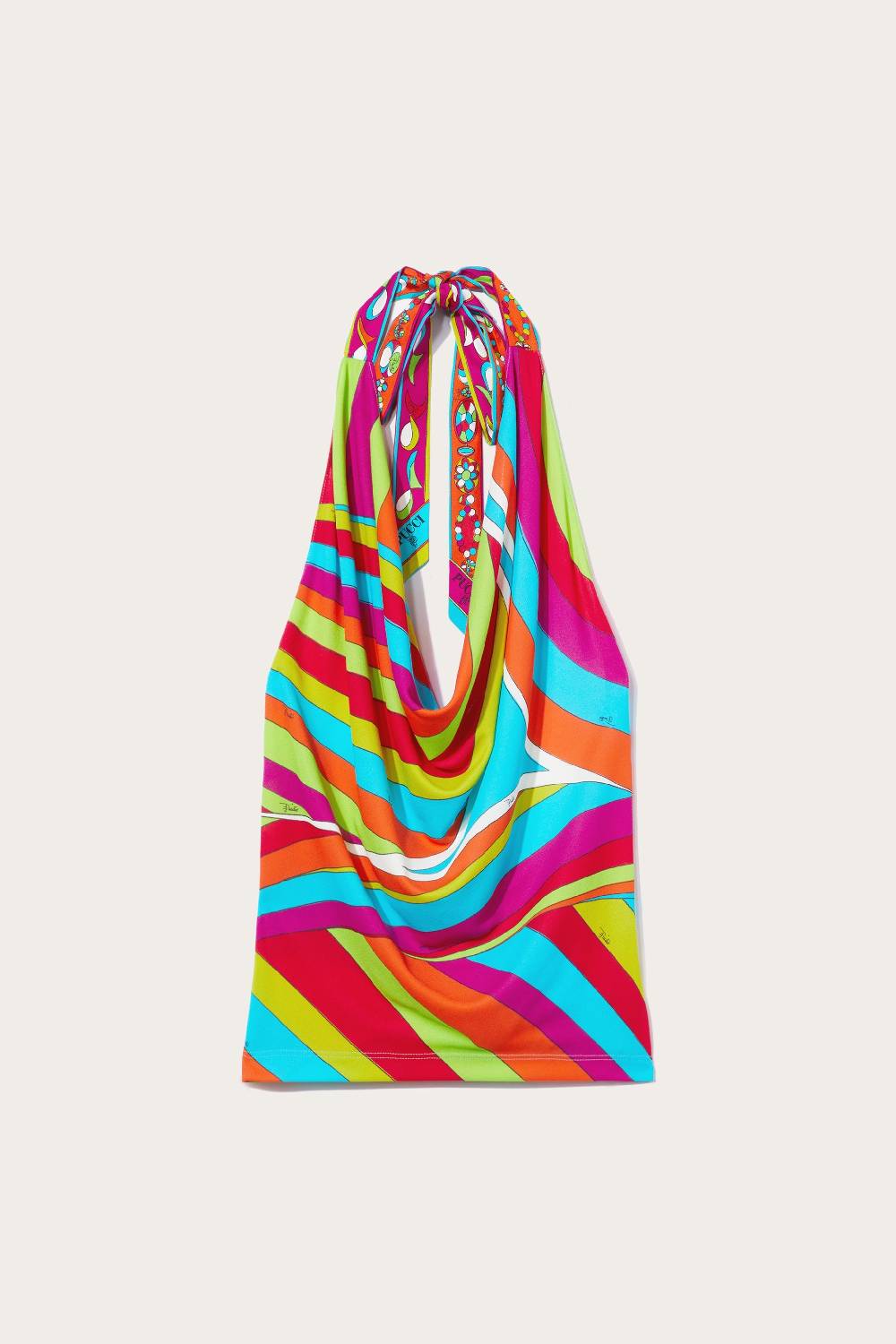 Pucci Top con scollo all'americana e stampa Iride