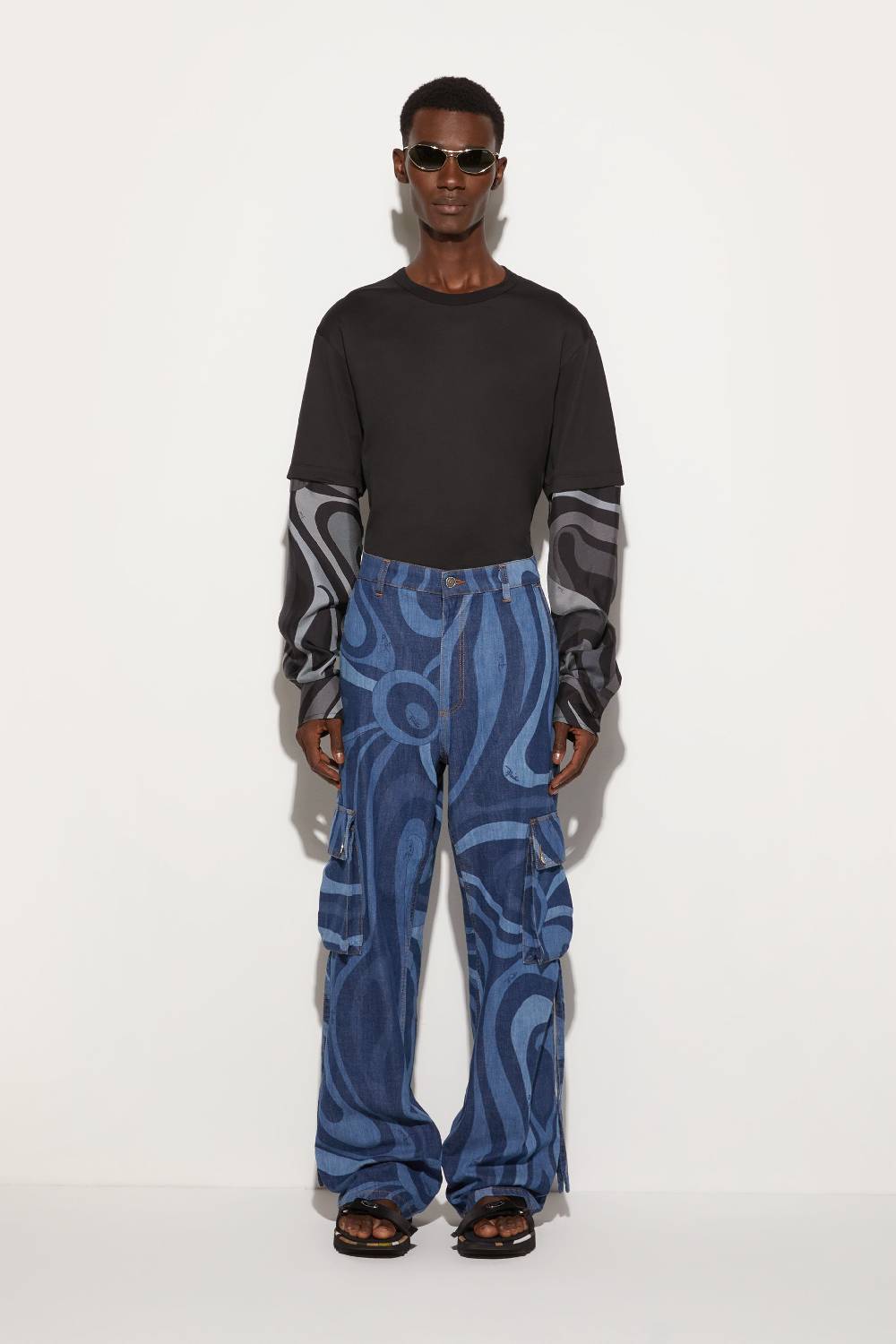 Pucci Jeans cargo con stampa Marmo Sottocosto