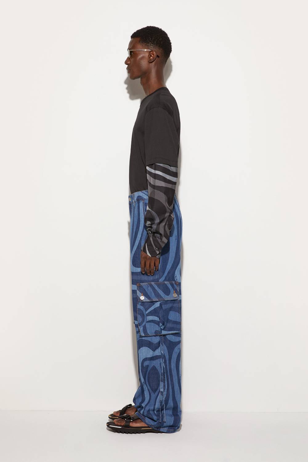 Pucci Jeans cargo con stampa Marmo Sottocosto