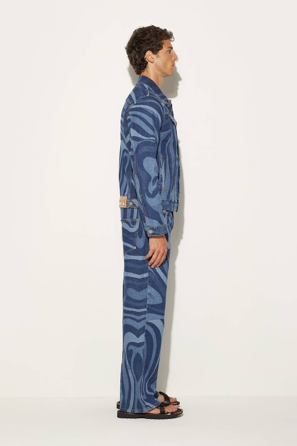 Pucci Giacca in denim con stampa Marmo Convenienza