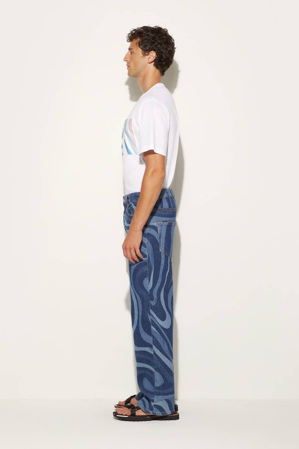 Pucci Jeans a gamba dritta con stampa Marmo Novità