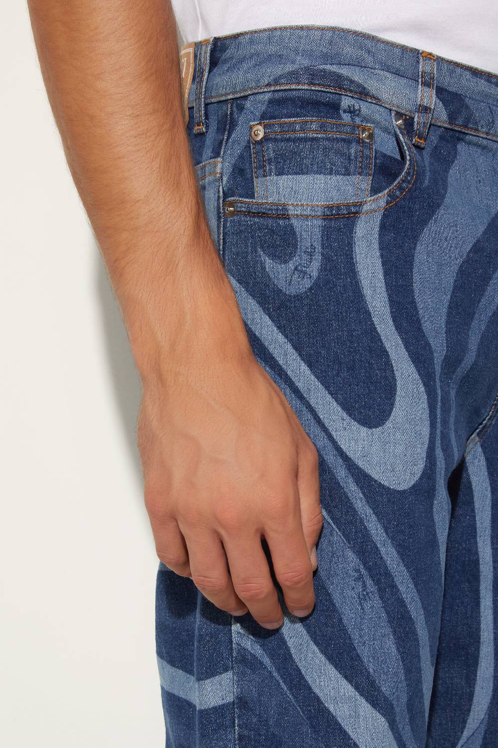 Pucci Jeans a gamba dritta con stampa Marmo Novità