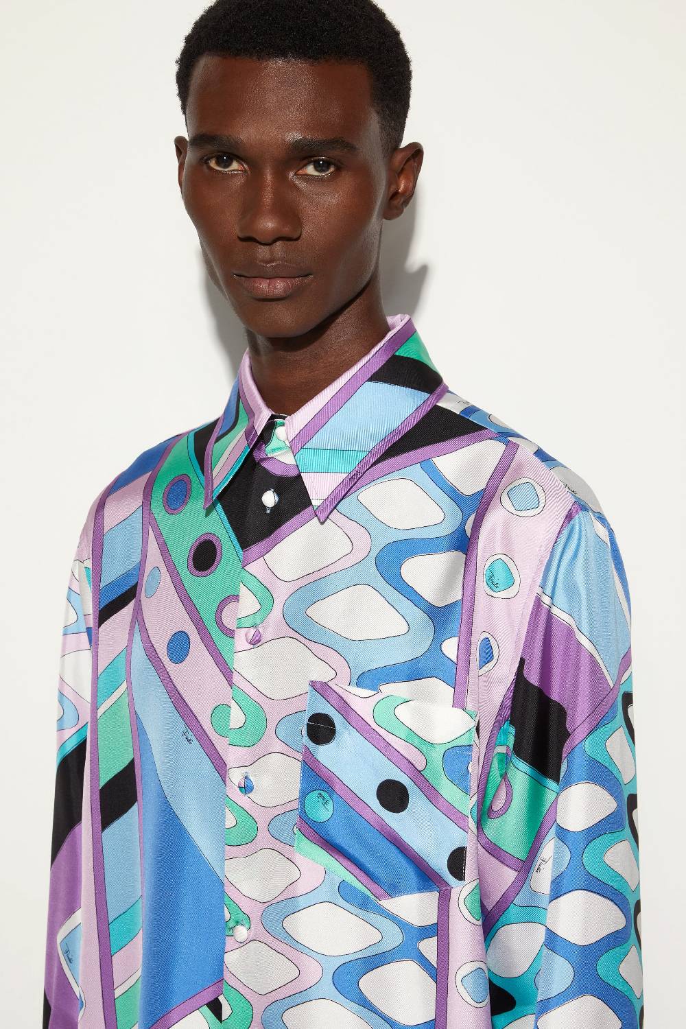 Pucci Camicia in seta con stampa Vivara Grandi sconti