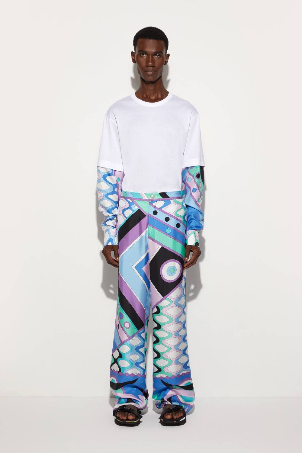 Pucci Pantaloni in seta con stampa Vivara Sconto