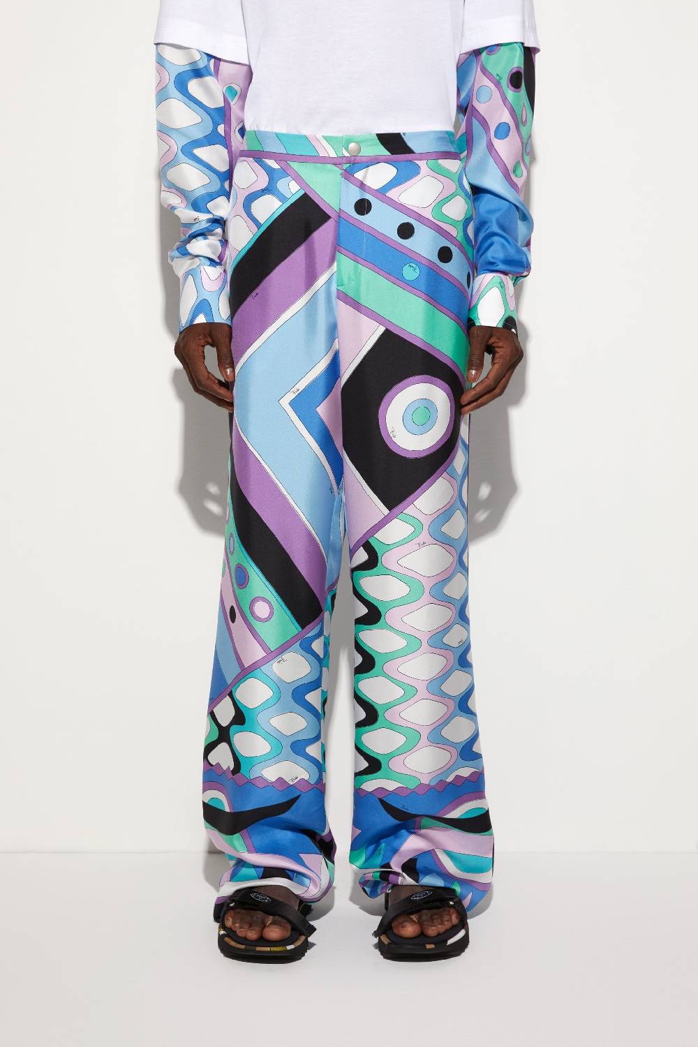 Pucci Pantaloni in seta con stampa Vivara Sconto
