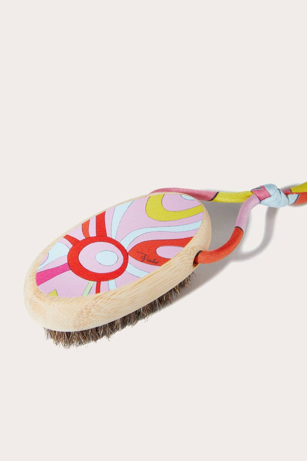 Pucci Spazzola per unghie in legno con stampa Marmo Moda