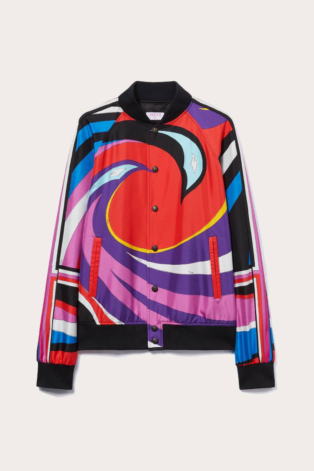 Pucci Bomber in seta con stampa Cigni Sconto