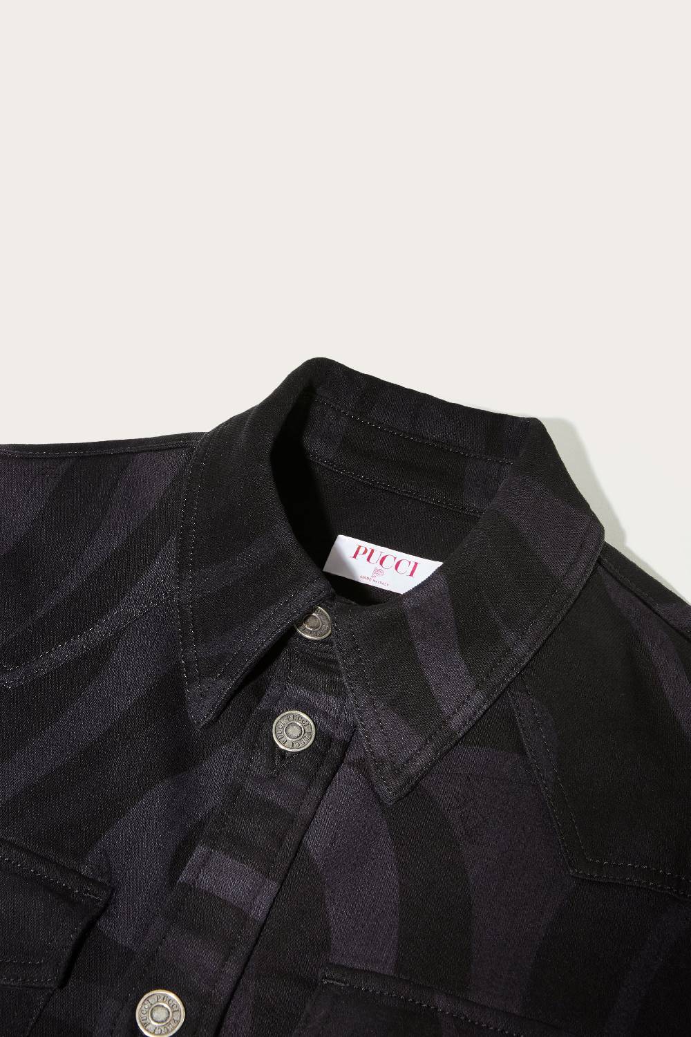 Pucci Camicia in denim con stampa Marmo Saldi Di Fabbrica