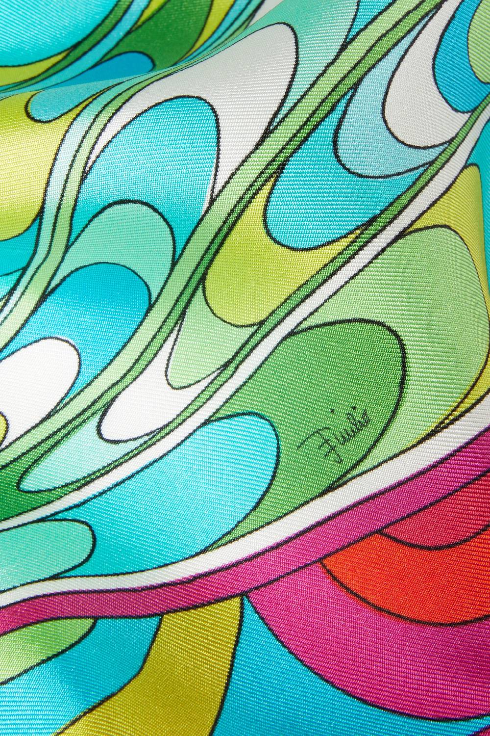 Pucci Carré piccolo in seta con stampa Onde Vendite Flash
