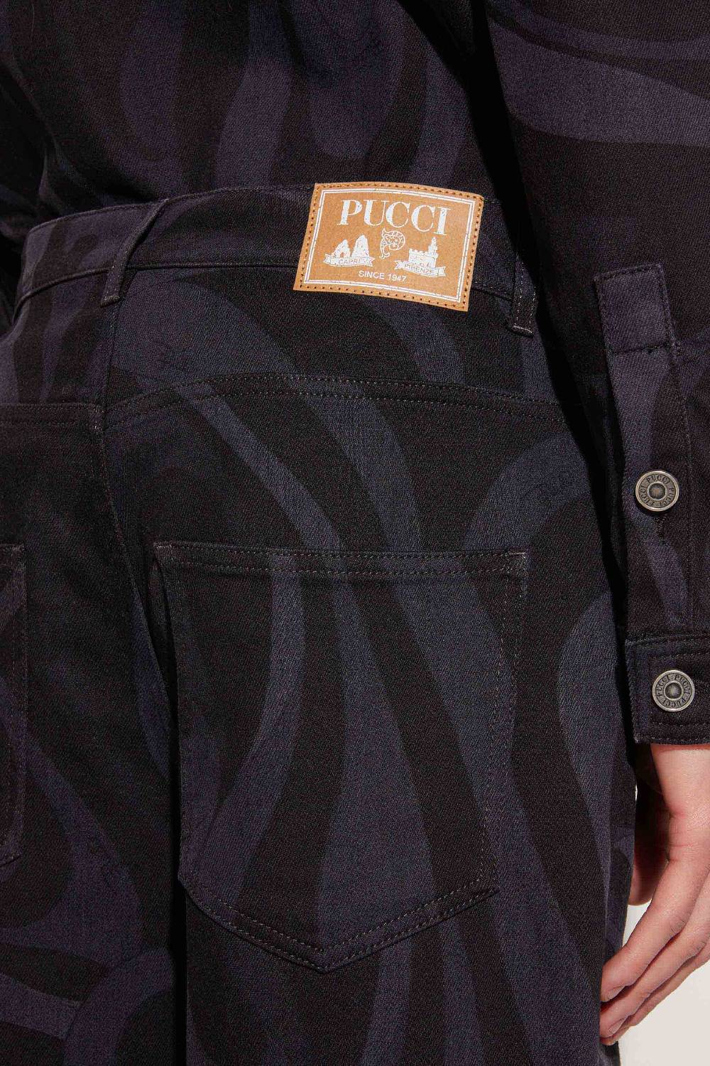 Pucci Jeans a gamba dritta con stampa Marmo Shopping Online