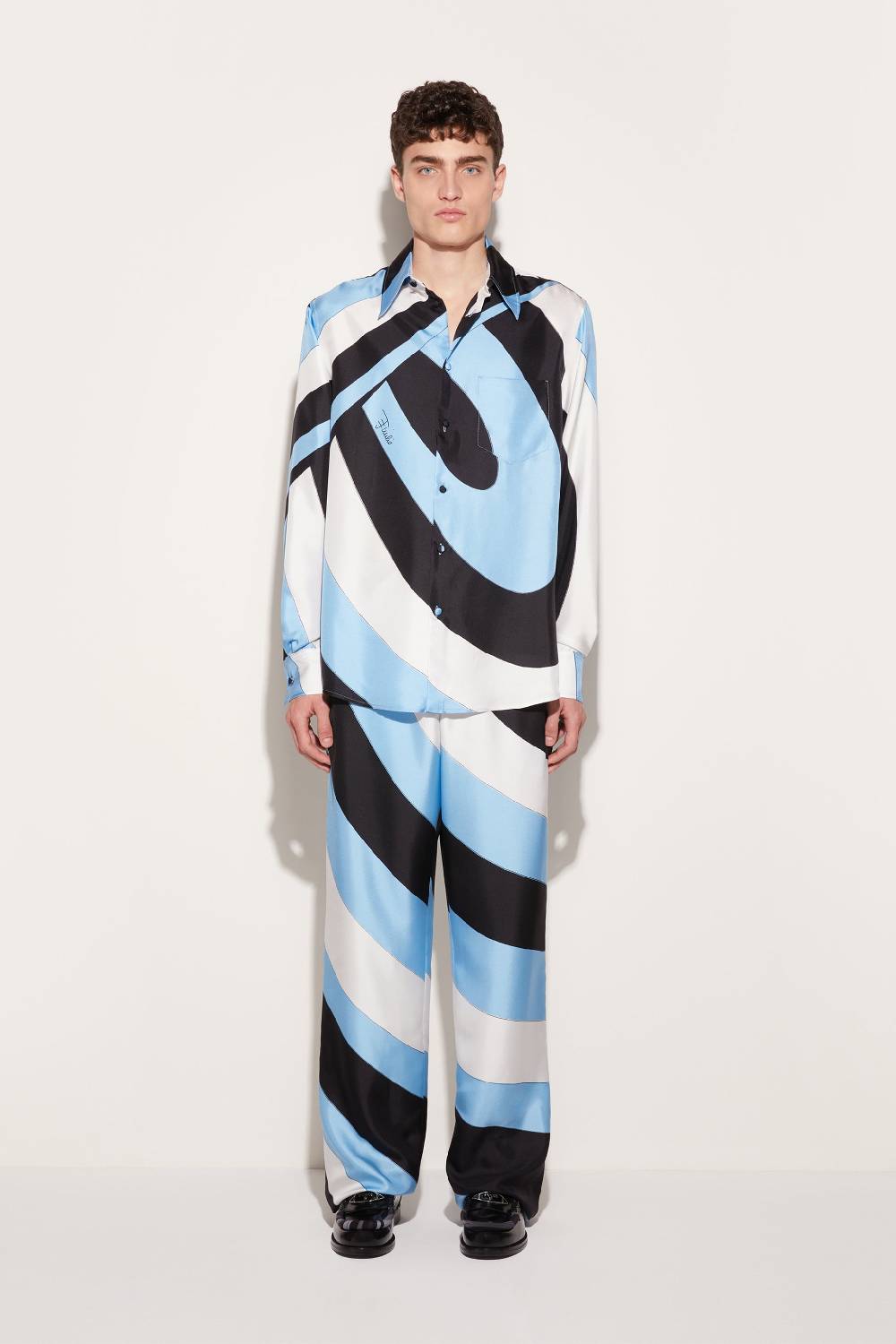 Pucci Camicia in seta con stampa Iride Prezzo Ridotto
