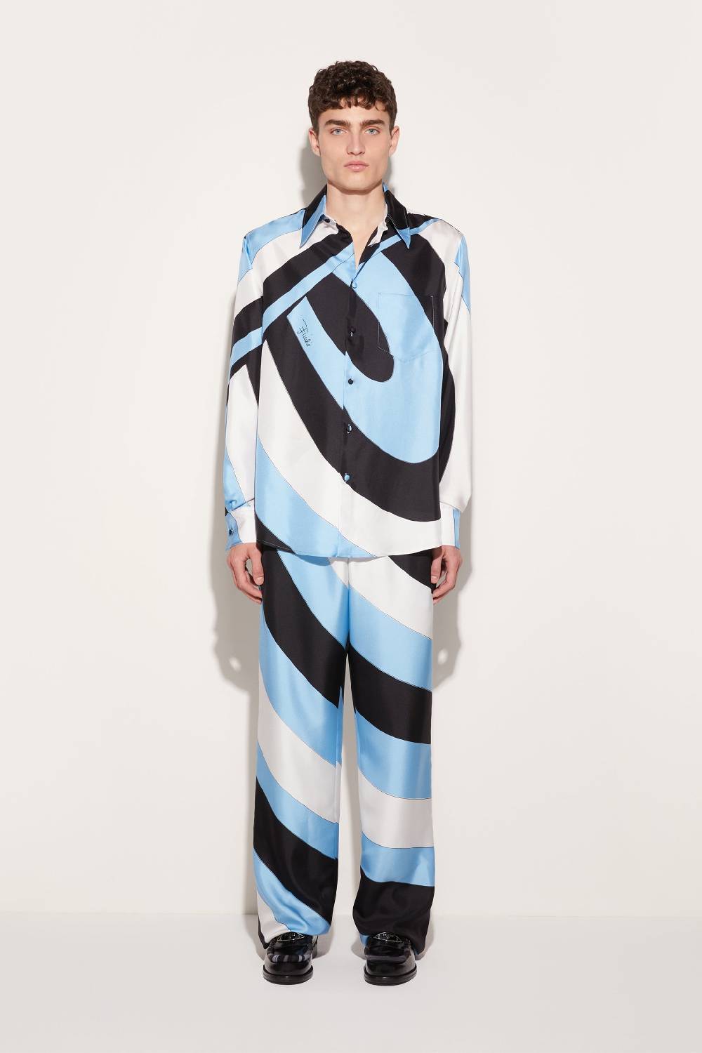 Pucci Pantaloni in seta con stampa Iride Sottocosto
