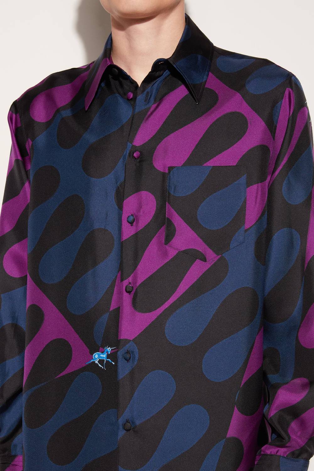 Pucci Camicia in seta con stampa Leocorno Convenienza