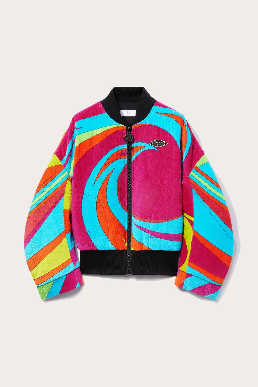 Pucci Bomber in spugna con stampa Cigni Consegna Veloce