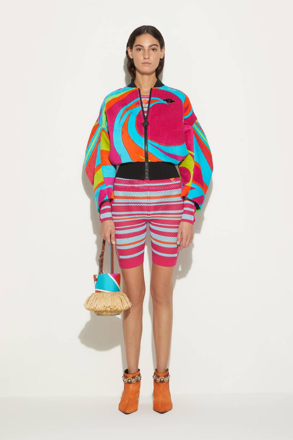 Pucci Bomber in spugna con stampa Cigni Consegna Veloce
