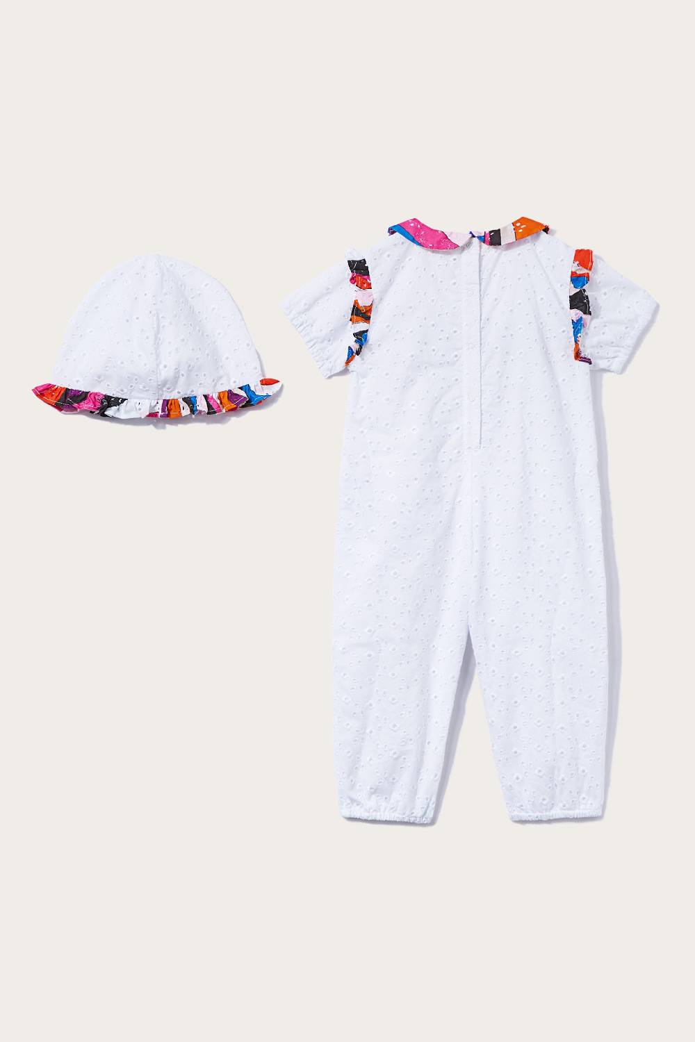 Pucci Completo neonato in sangallo con inserti Iride Saldi