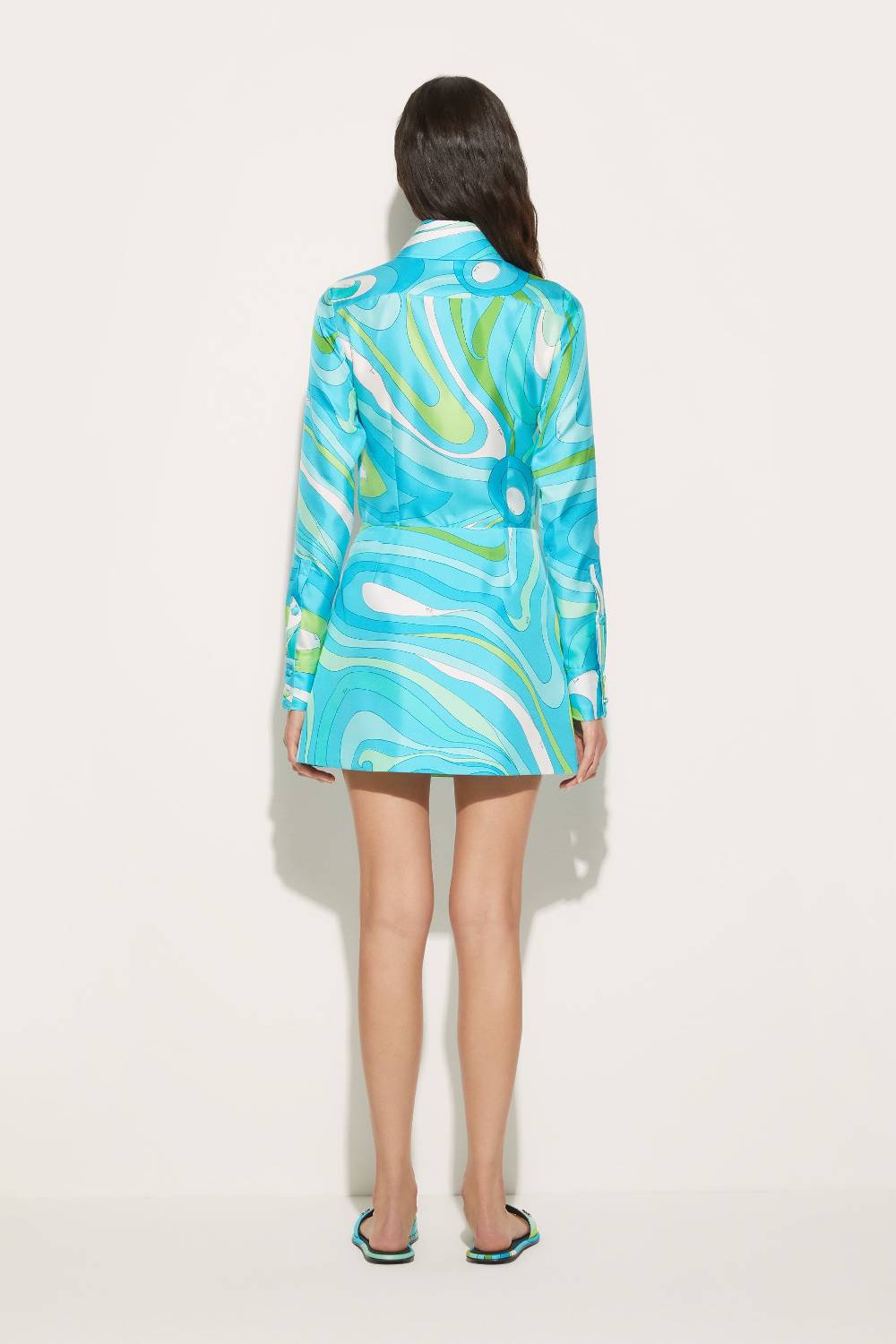 Pucci Camicia in seta con stampa Marmo Moda