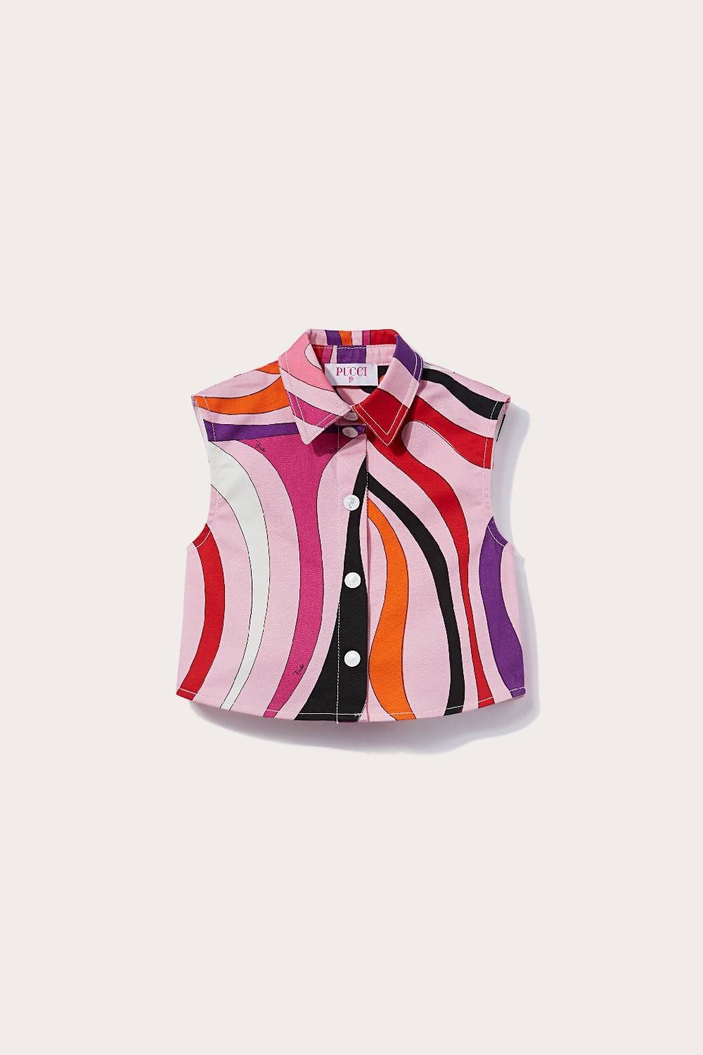 Pucci Camicia smanicata con stampa Marmo