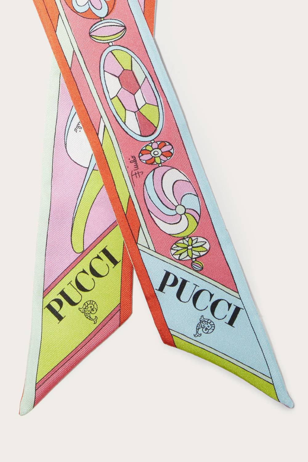 Pucci Foulard in seta con stampa Pesci In Linea