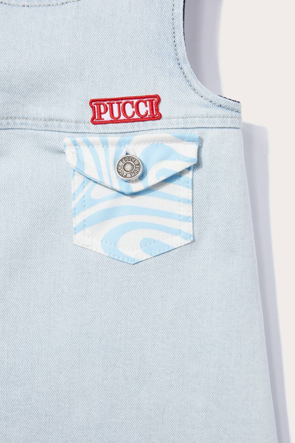 Pucci Abito in denim con inserti Marmo Promozione Limitata