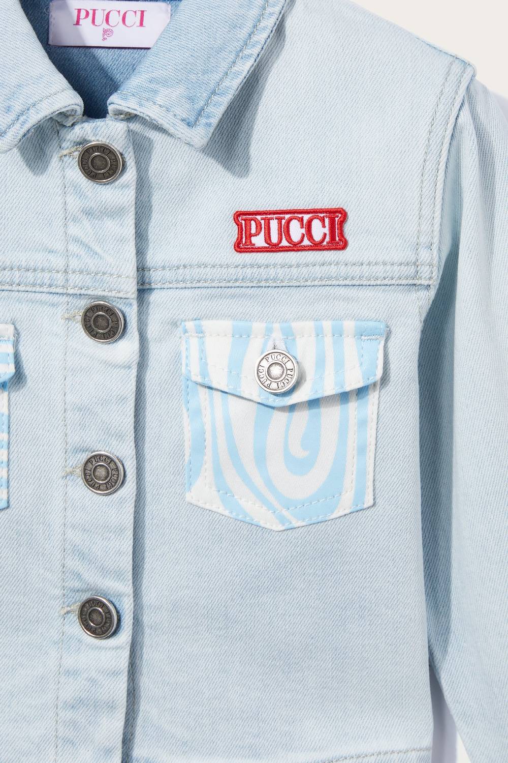 Pucci Giacca in denim con inserti Marmo Shopping Online