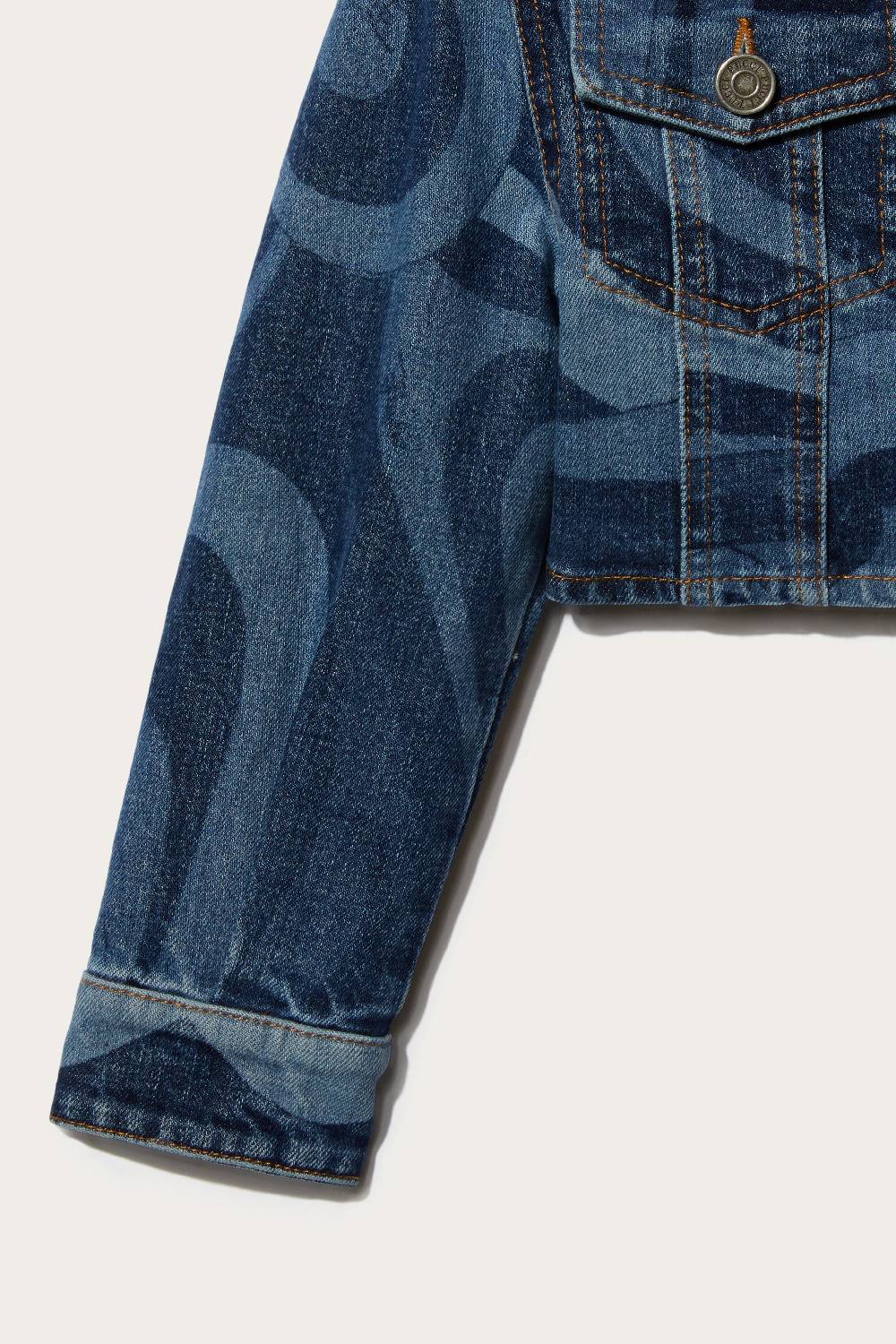 Pucci Marmo-Print Denim Jacket Prezzo Ridotto