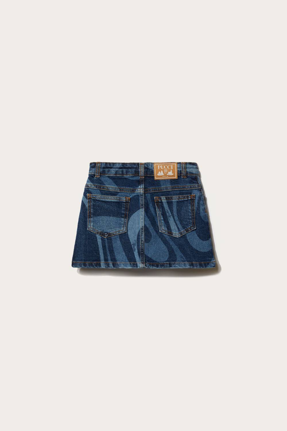 Pucci Marmo-Print Denim Skirt Sconto