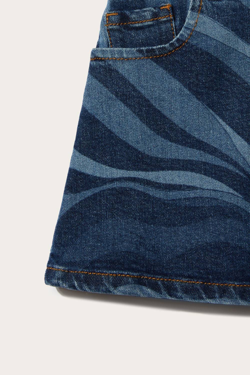 Pucci Marmo-Print Denim Skirt Sconto