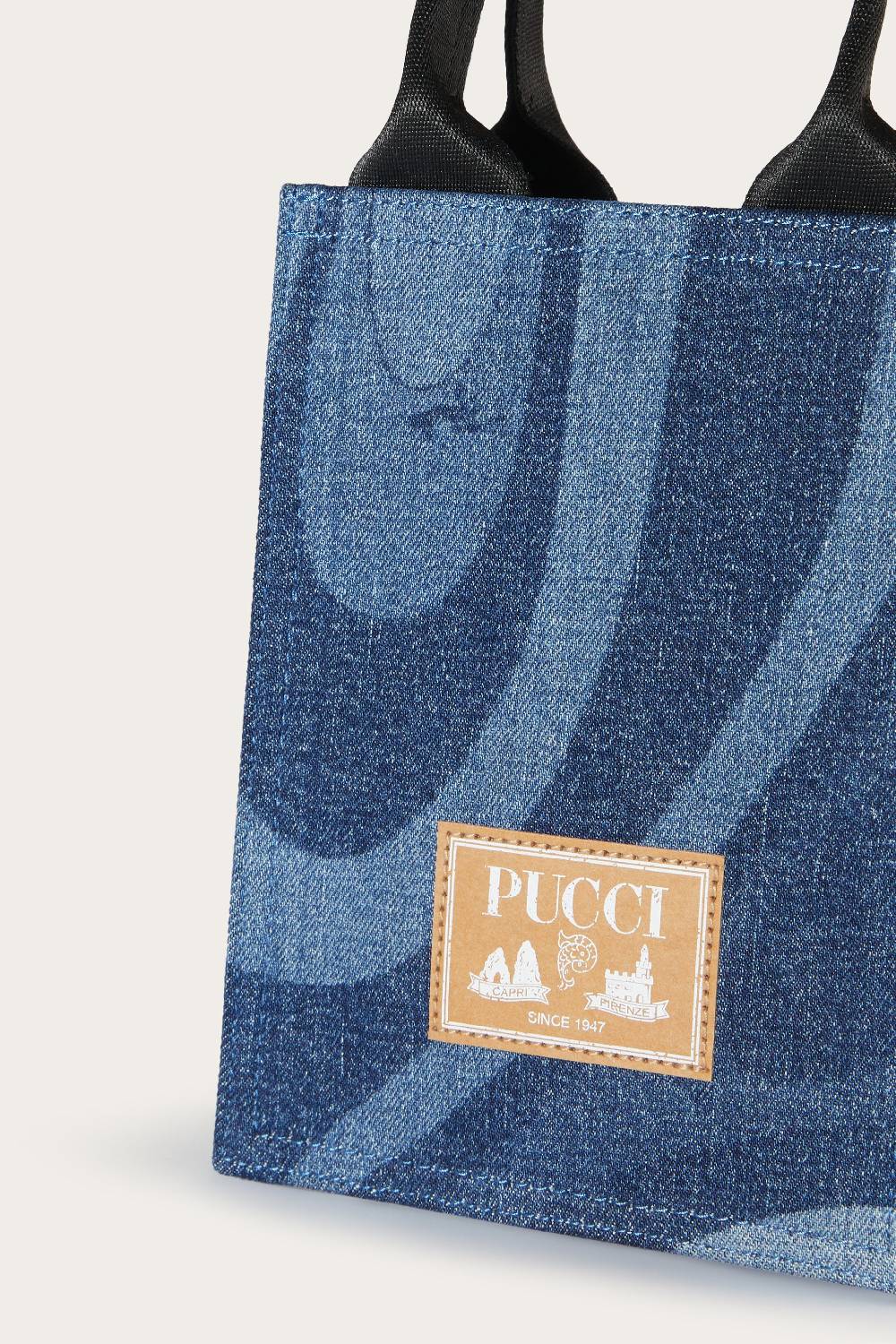 Pucci Marmo-Print Denim Tote Bag Economico