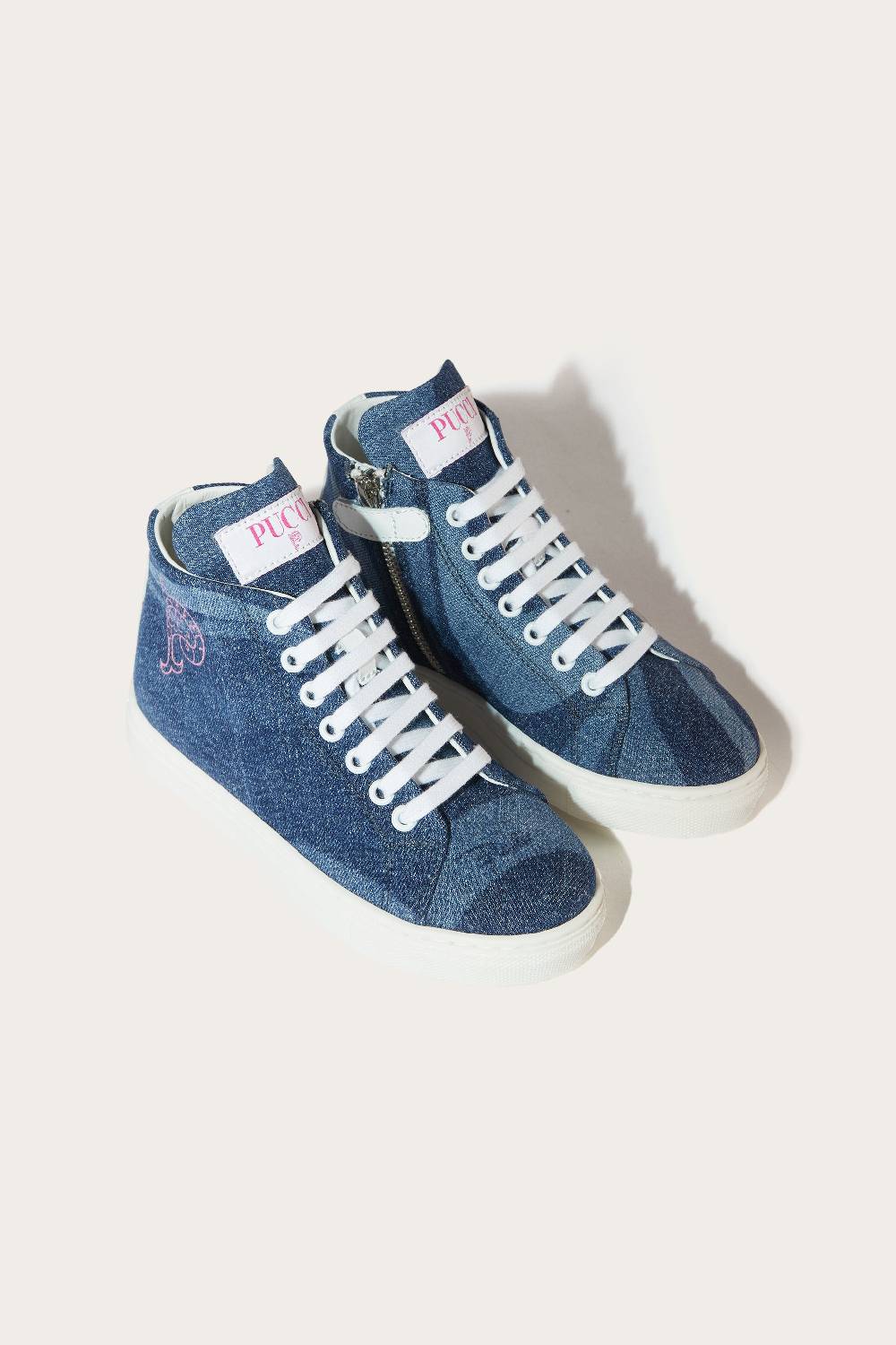Pucci Marmo-Print Denim Sneakers Outlet