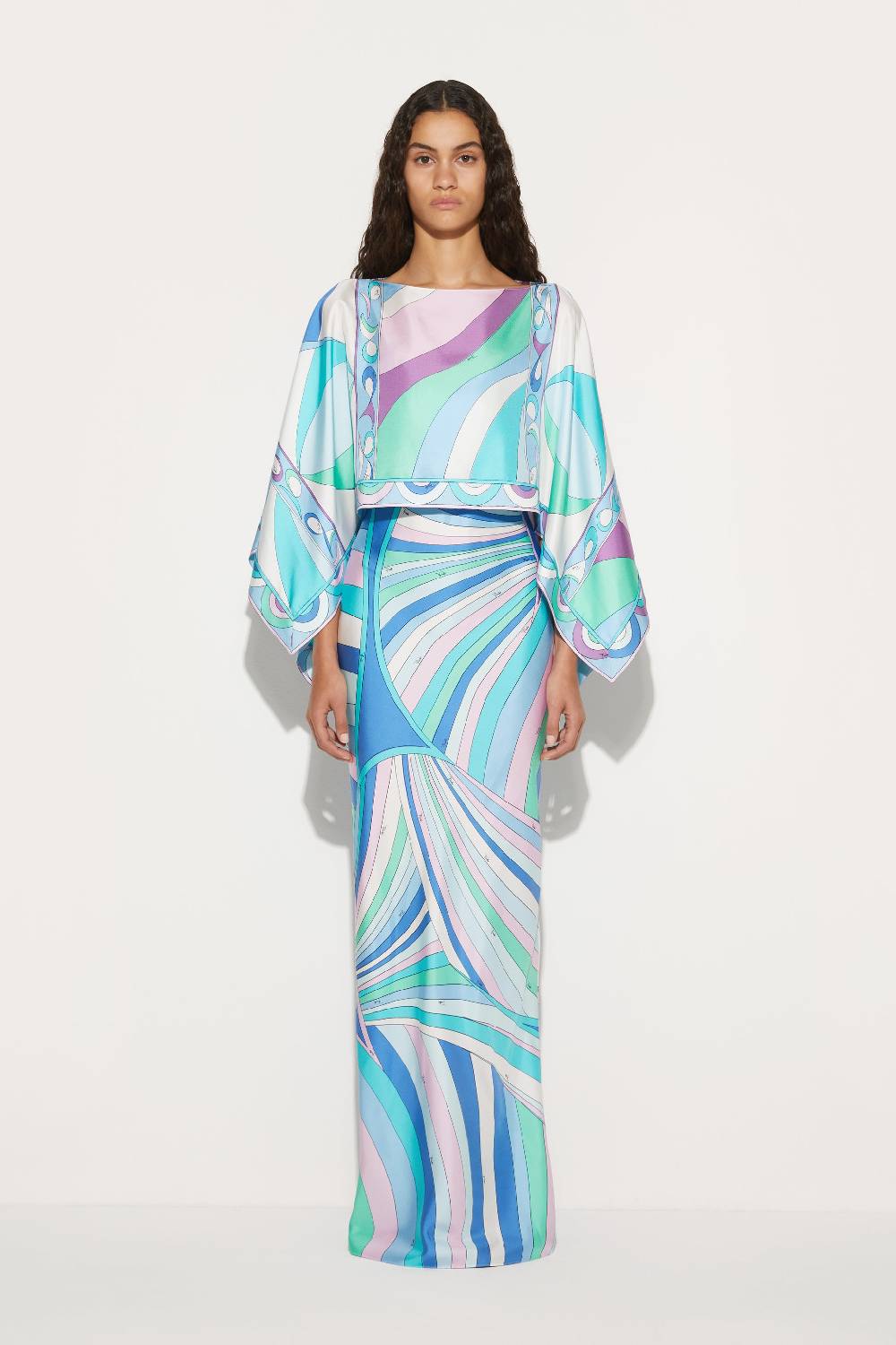 Pucci Abito in seta con stampe Iride e Pesci Moda