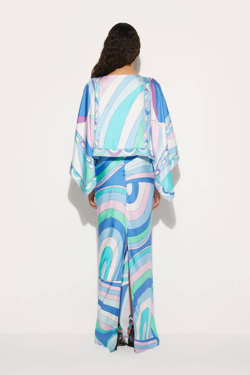 Pucci Abito in seta con stampe Iride e Pesci Moda