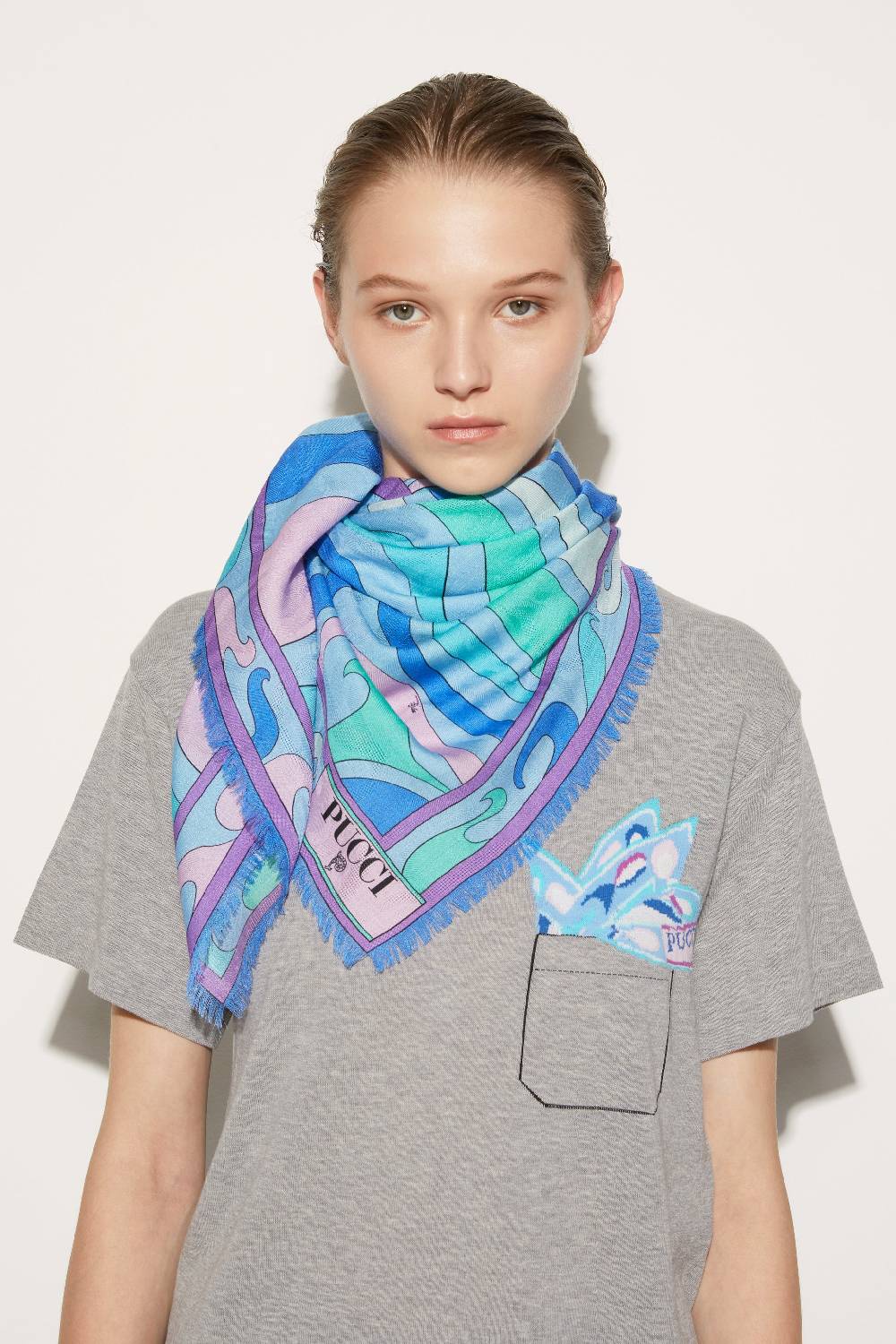 Pucci Foulard grande jacquard con motivo Marmo Italy