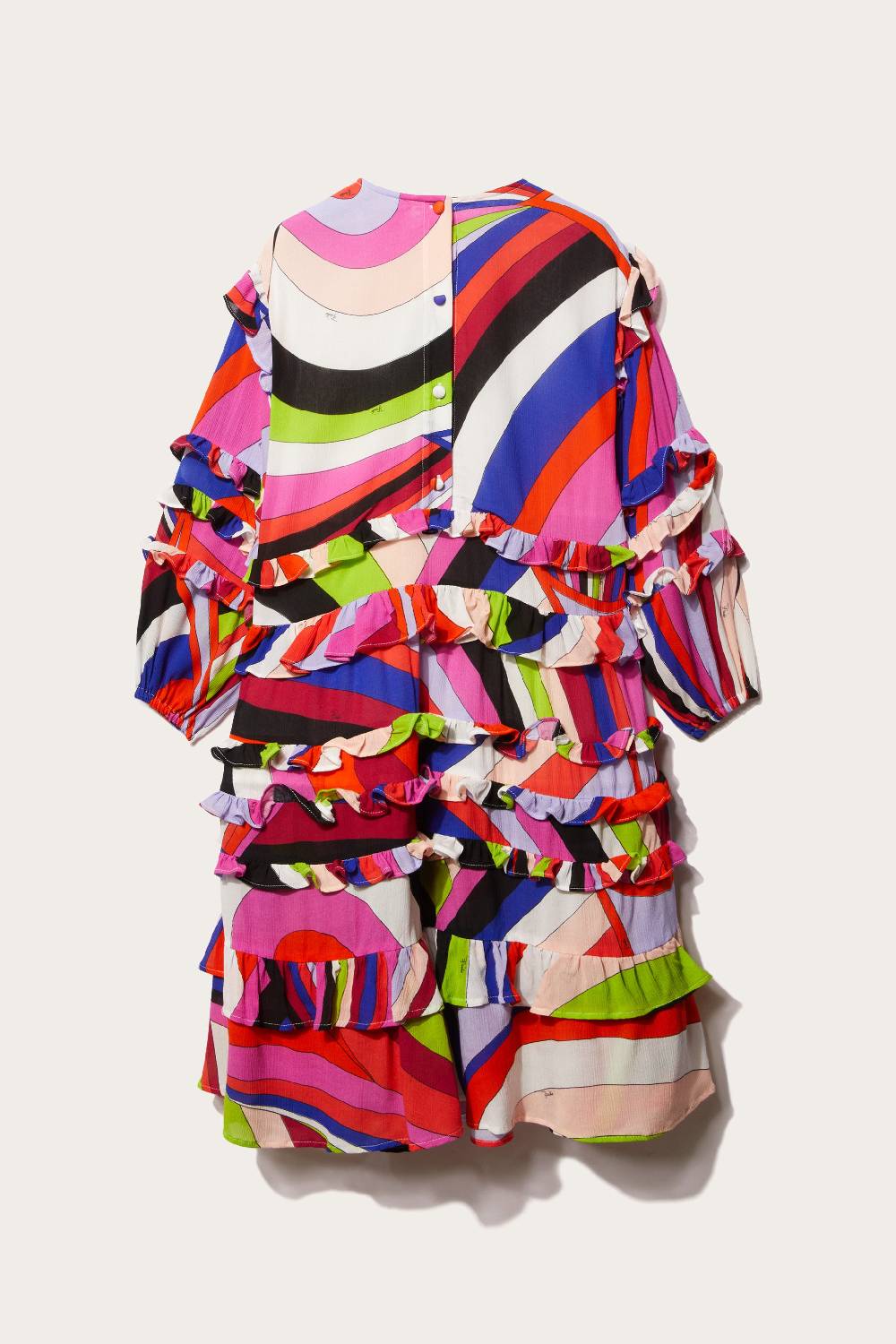 Pucci Iride-Print Ruffled Dress Spedizione Gratuita
