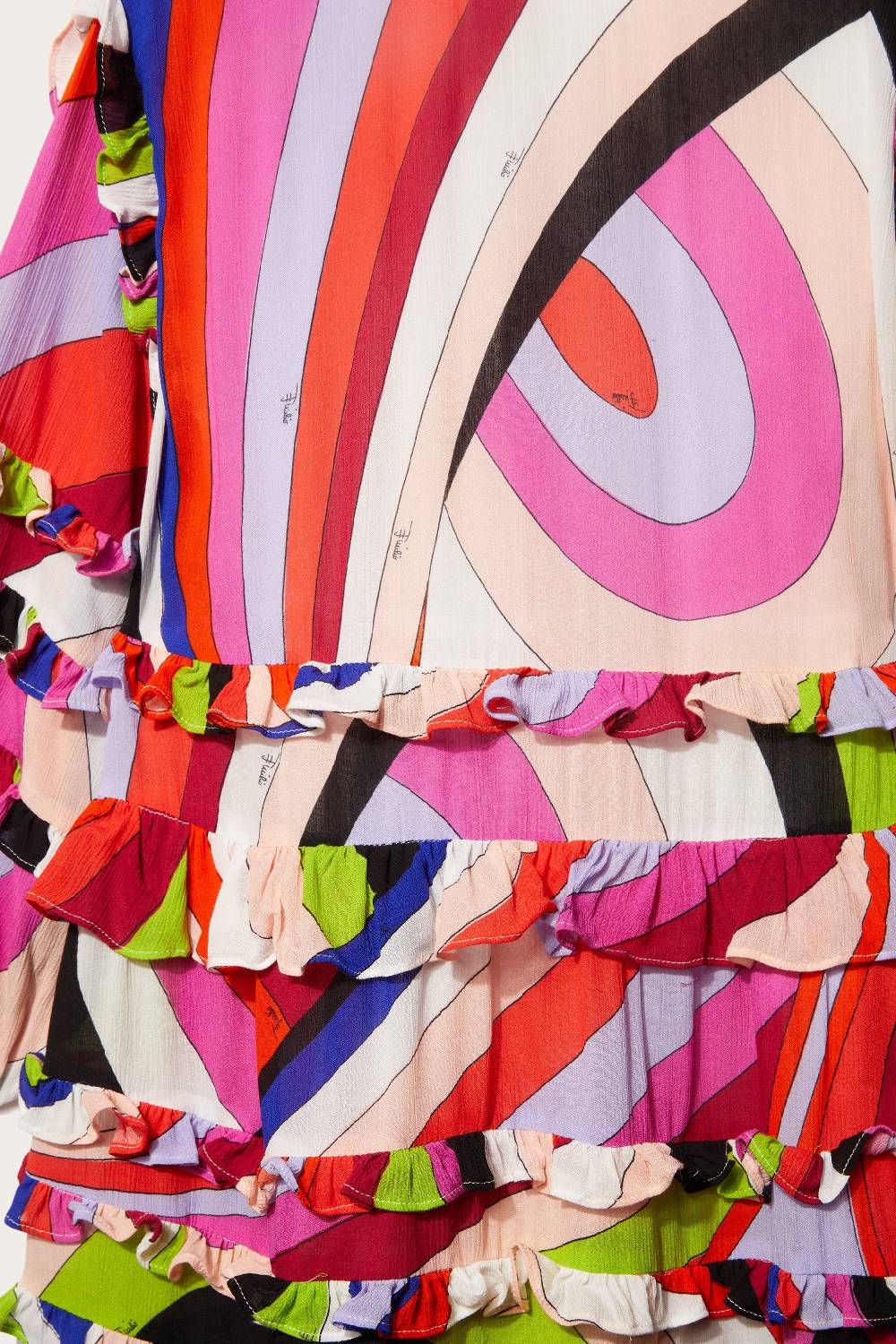 Pucci Iride-Print Ruffled Dress Spedizione Gratuita