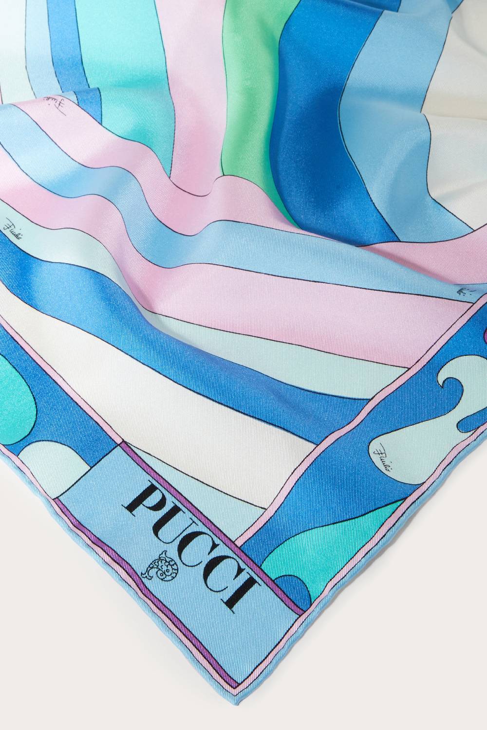 Pucci Carré grande in seta con stampe Iride e Marmo Economico