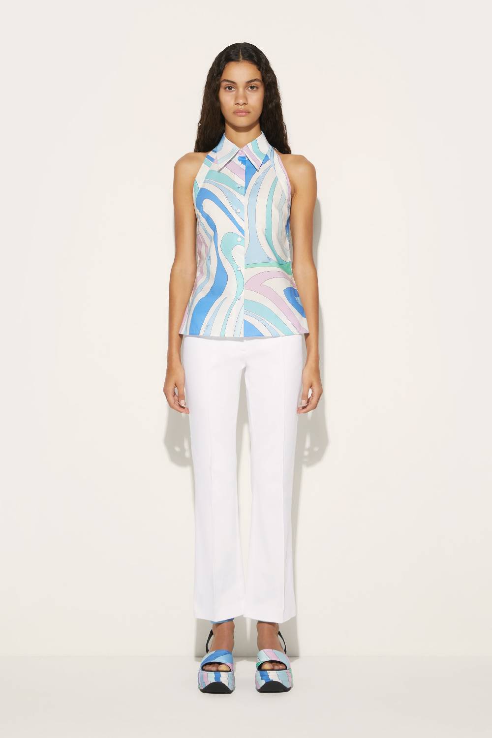 Pucci Camicia smanicata con stampa Marmo Offerta Anniversario