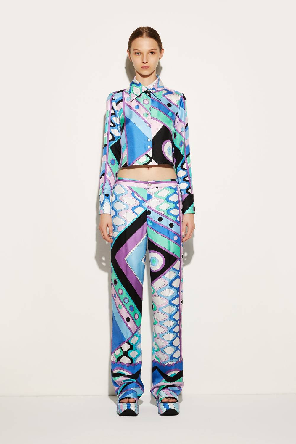 Pucci Camicia in seta con stampa Vivara Vendita