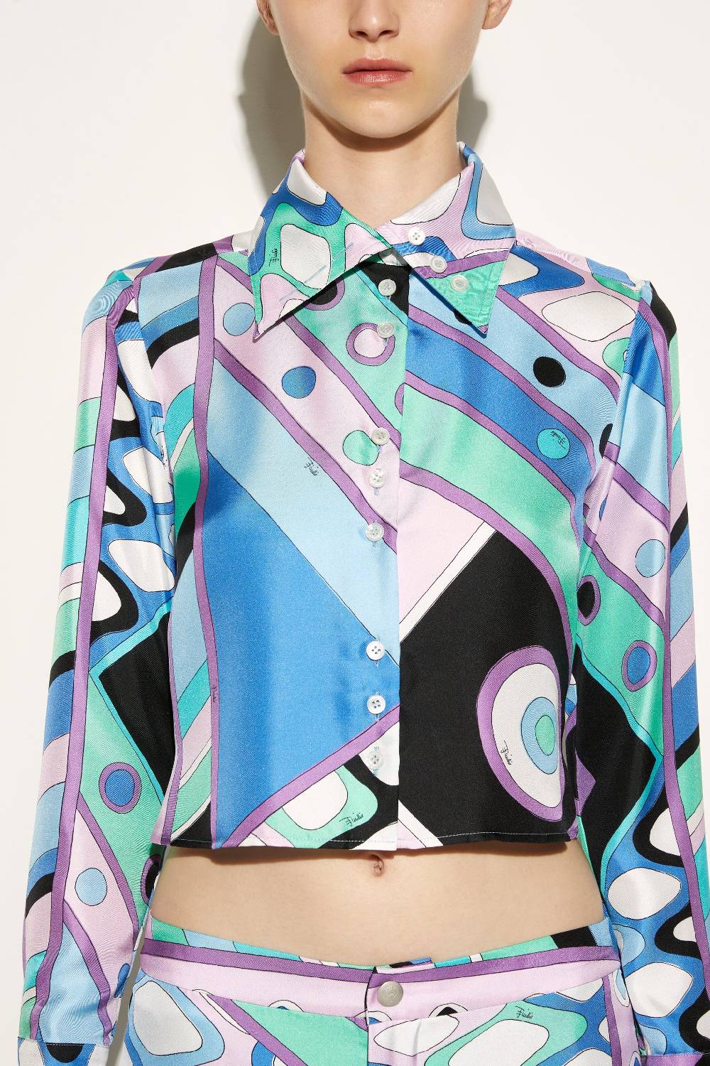 Pucci Camicia in seta con stampa Vivara Vendita