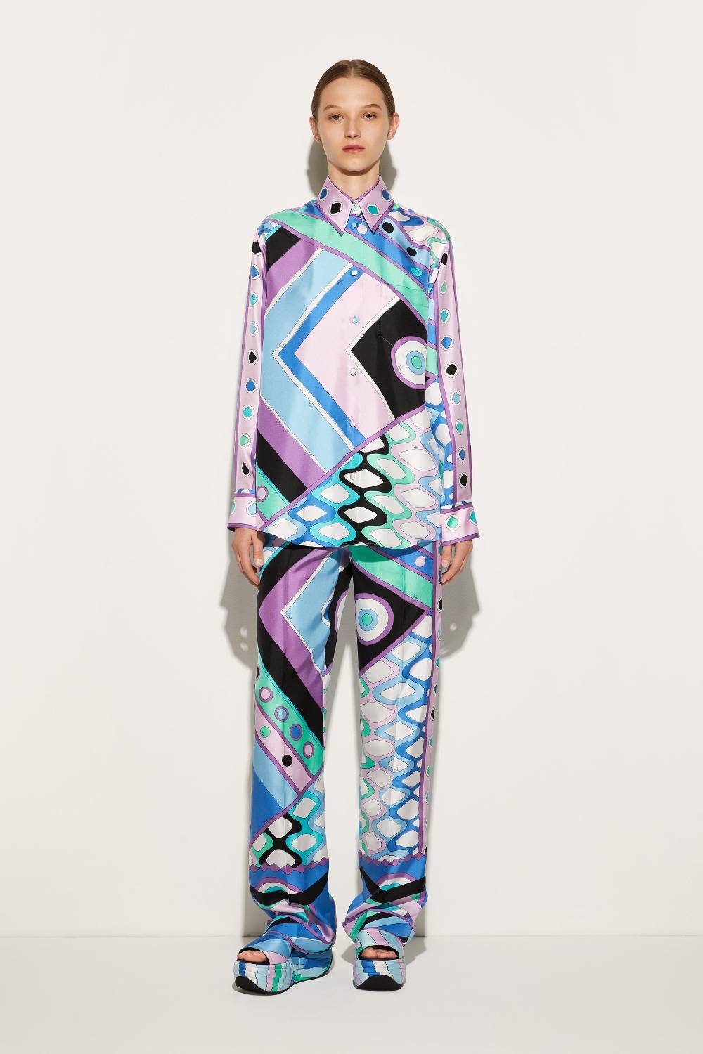 Pucci Camicia in seta con stampa Vivara Pezzi Unici
