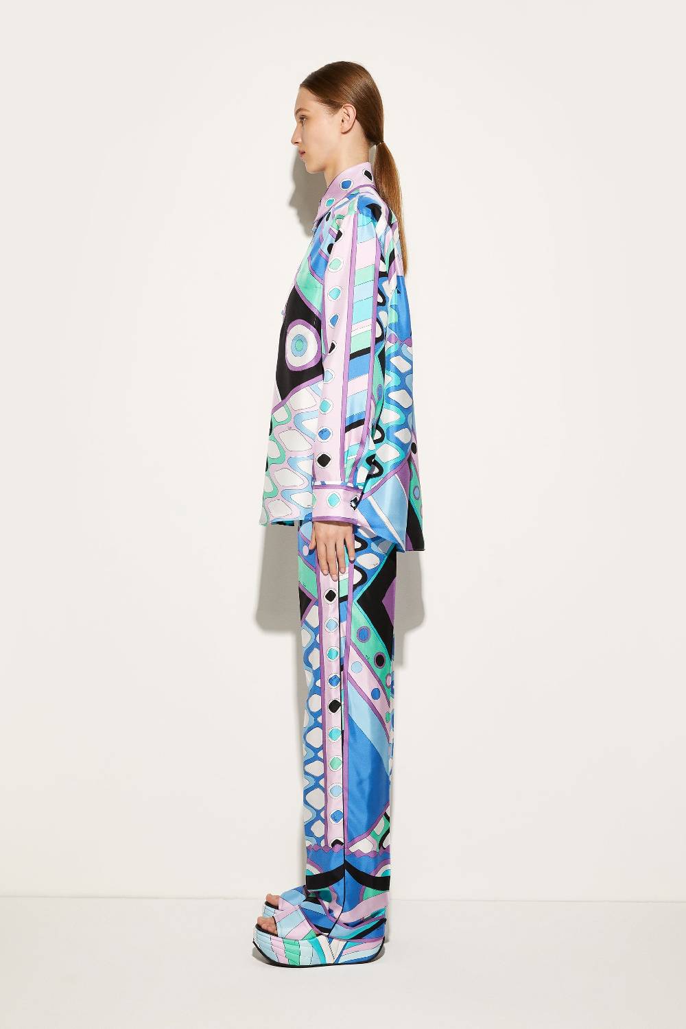Pucci Camicia in seta con stampa Vivara Pezzi Unici