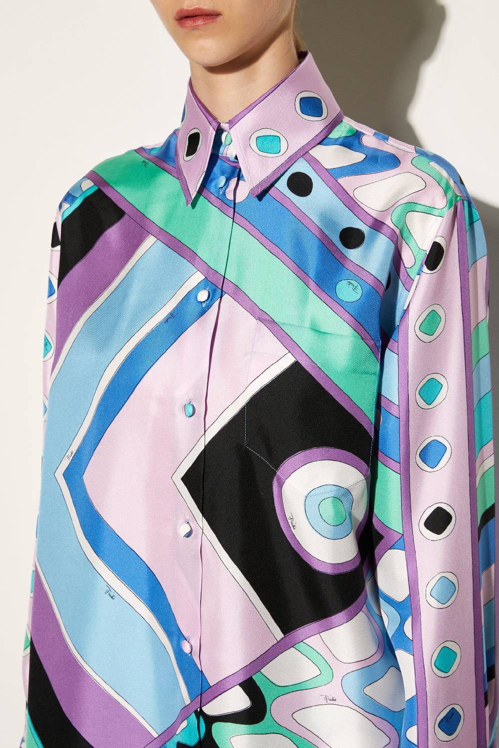 Pucci Camicia in seta con stampa Vivara Pezzi Unici