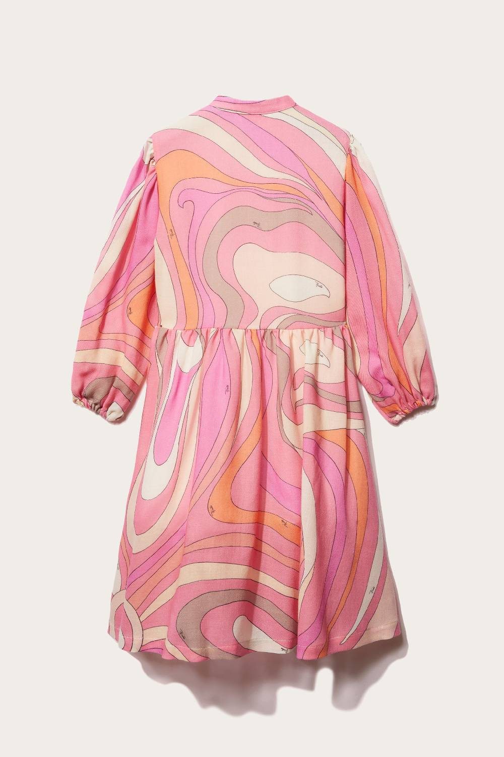 Pucci Marmo-Print Ruffled Wool Dress Prezzo Ridotto