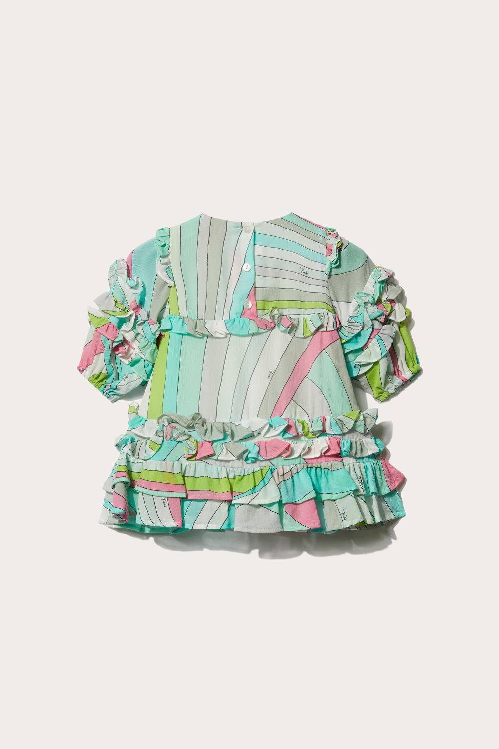 Pucci Iride-Print Ruffled Dress In Saldo