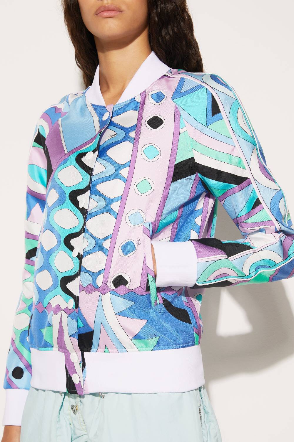 Pucci Bomber in seta con stampa Vivara Presa