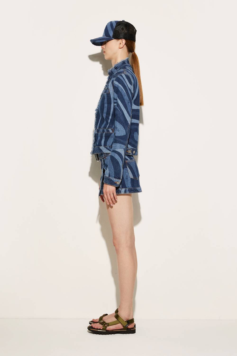 Pucci Giacca in denim con stampa Marmo Offerta settimanale