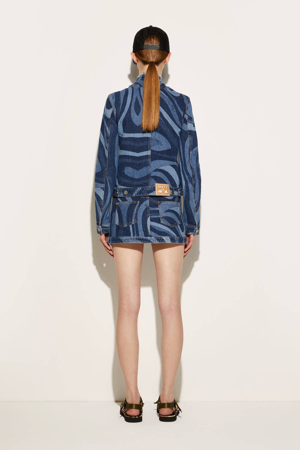 Pucci Giacca in denim con stampa Marmo Offerta settimanale