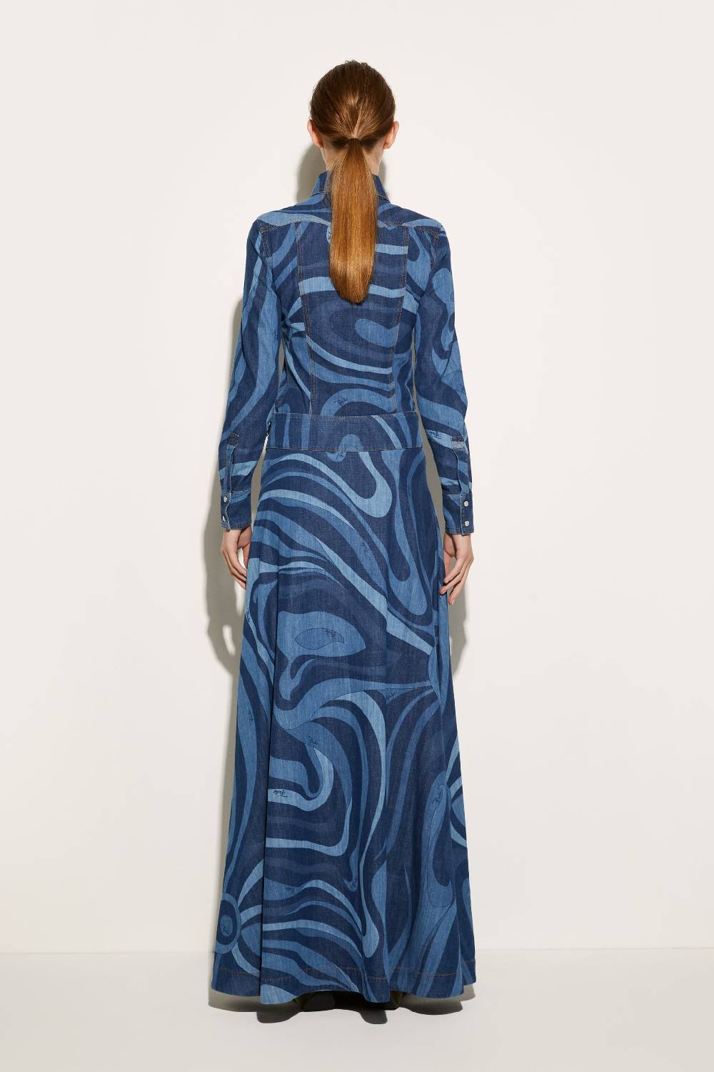 Pucci Gonna lunga in denim con stampa Marmo Promozione temporanea