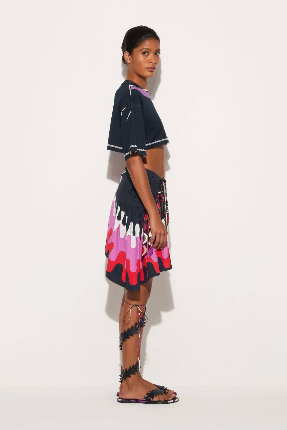 Pucci T-shirt cropped con stampa Marmo Fino al 50% di sconto
